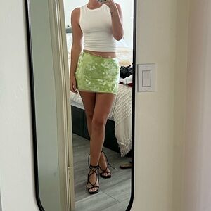 White fox mini skirt